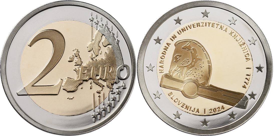 250-letnica Narodne in univerzitetne knjižnice - 2 EUR Proof